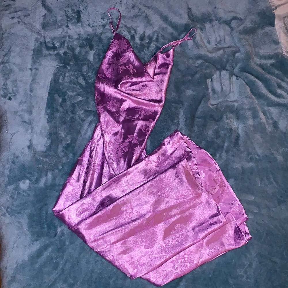 💜Purple Satin Maxi Dress💜